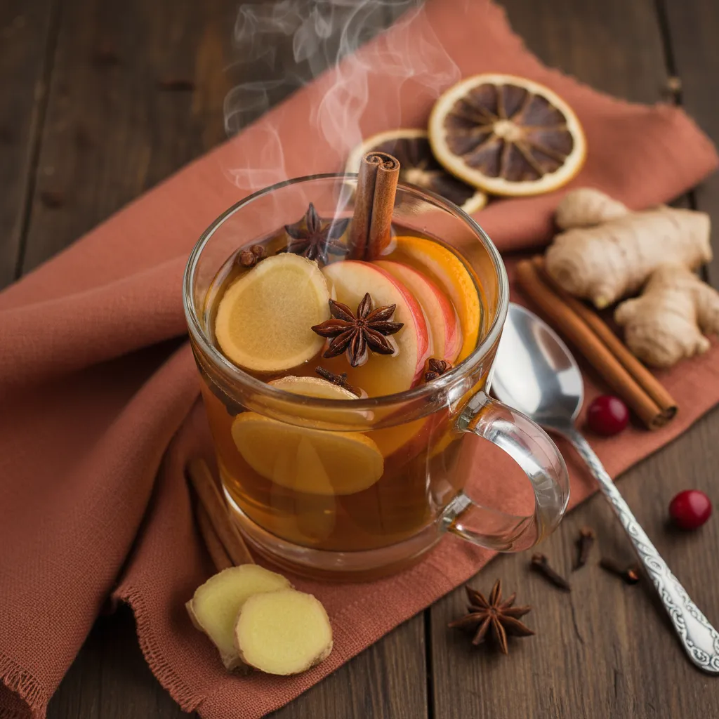 Cinnamon Spice Mulled Apple Infusion with a Ginger Twist