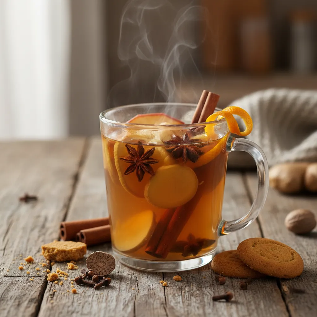Cinnamon Spice Mulled Apple Infusion with a Ginger Twist