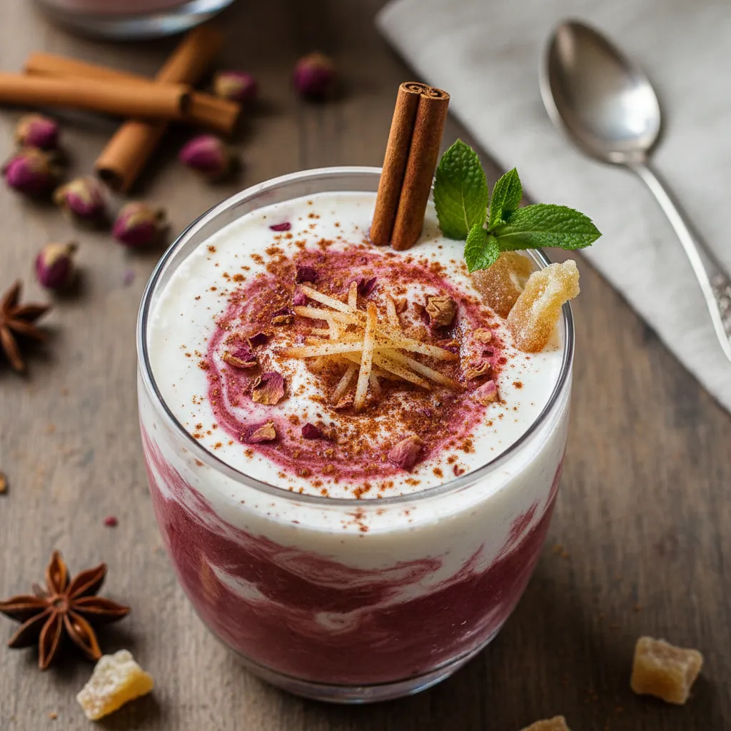 Cinnamon Spiced Rosewater Infused Pear Smoothie