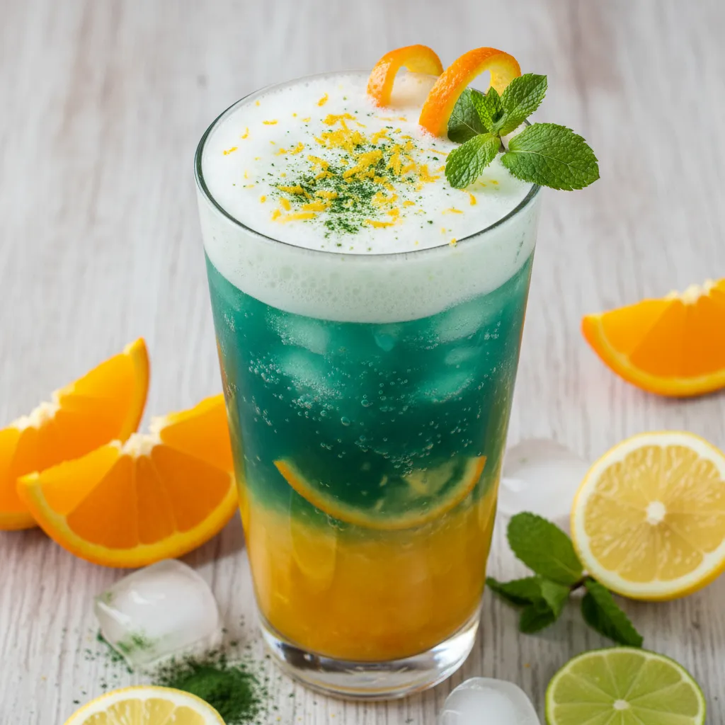 Citrus-Infused Spirulina Zest Fizz