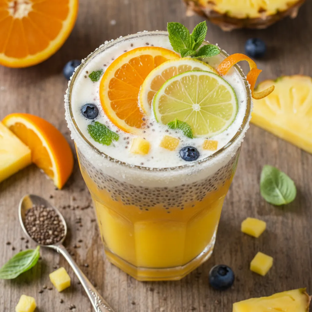 Citrus-Pineapple Chia Infusion Mocktail