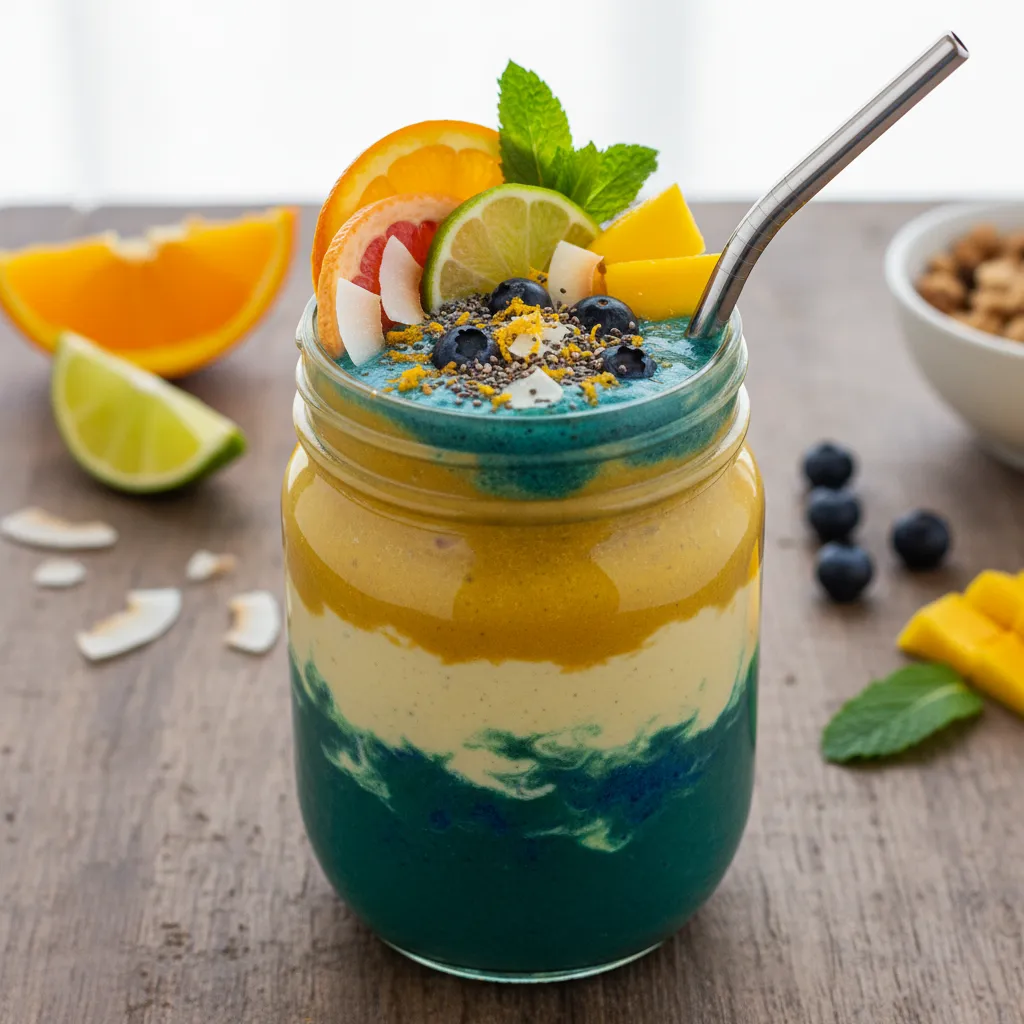 Citrus-Spirulina Infused Superfood Smoothie