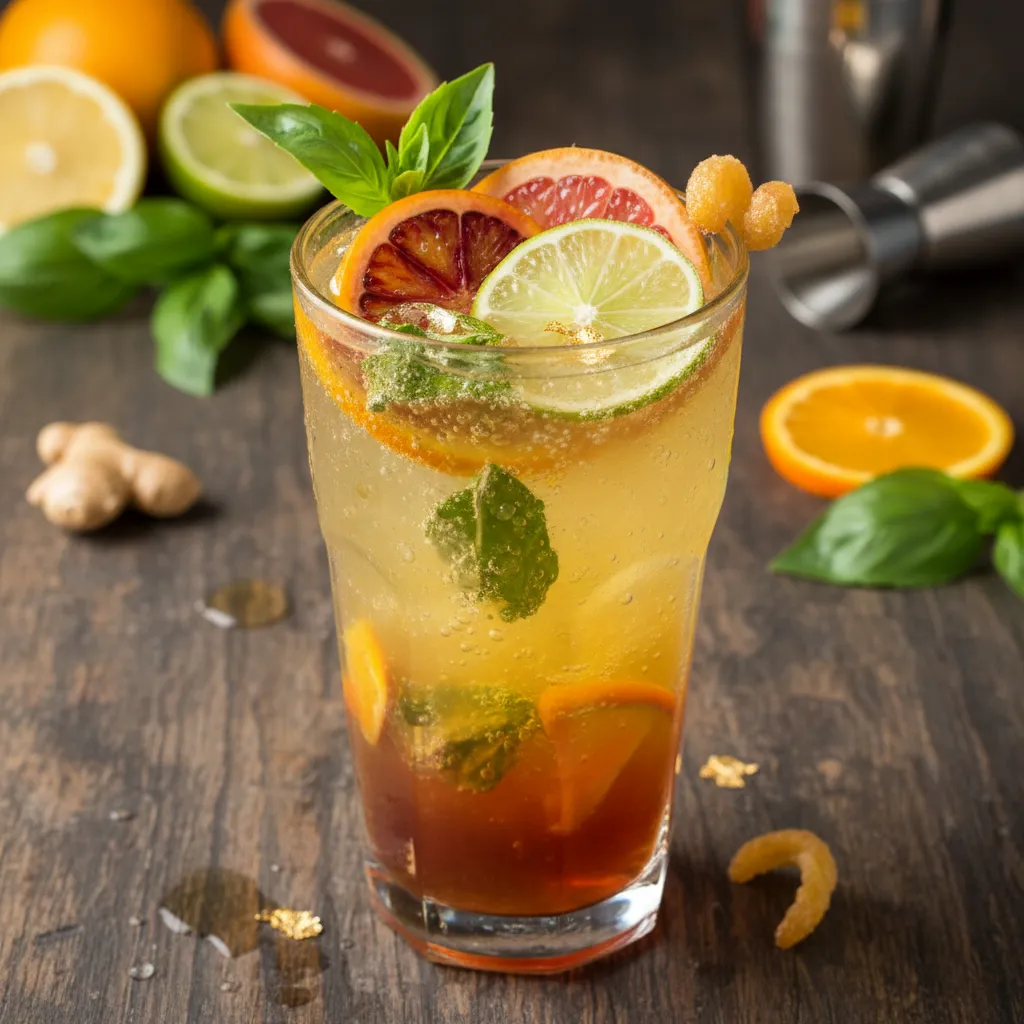 Citrus Basil Ginger Sparkler