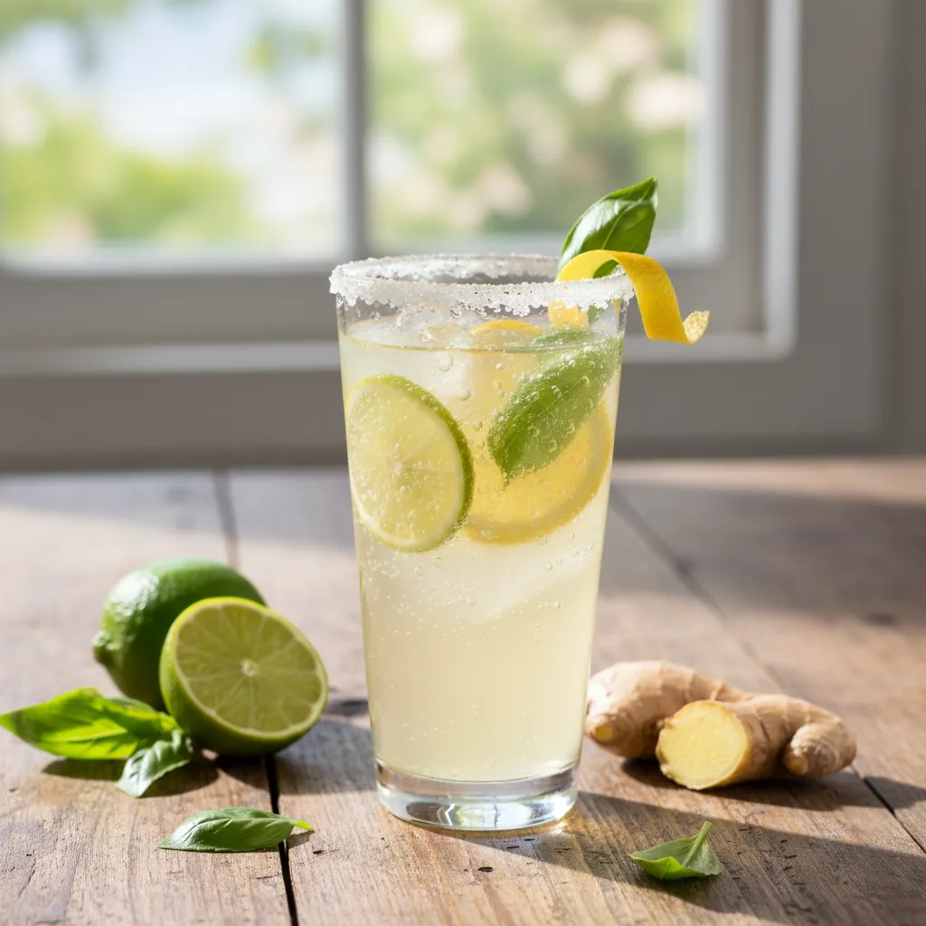 Citrus Basil Ginger Sparkler