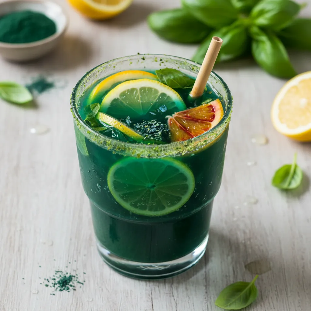 Citrus Basil Infusion with Spirulina Boost