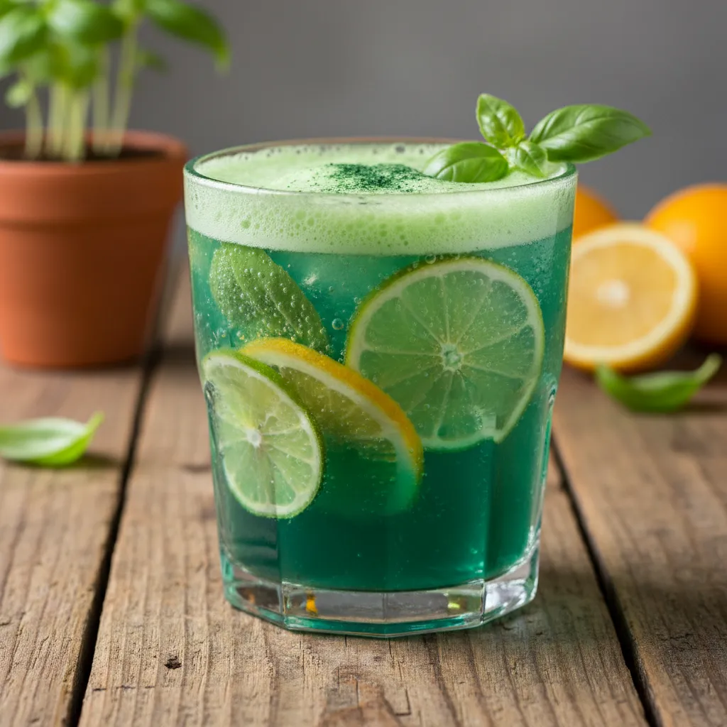 Citrus Basil Infusion with Spirulina Boost