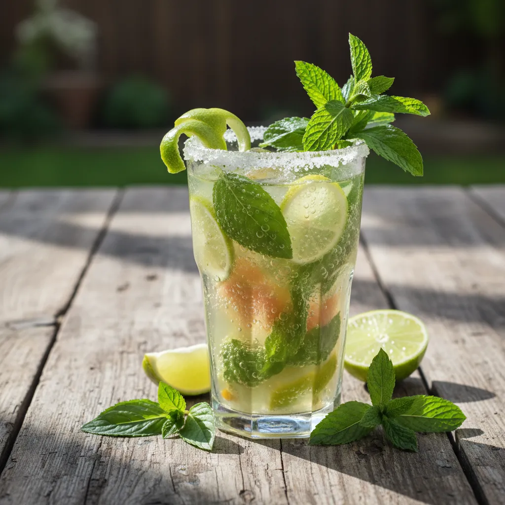 Citrus Basil Sparkler with Fresh Mint