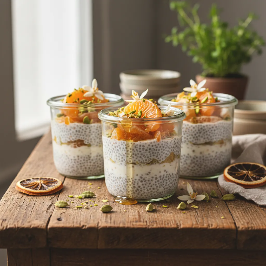 Citrus Blossom Cardamom Chia Pudding Cups