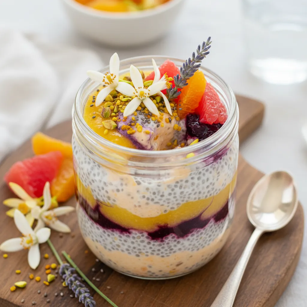 Citrus Blossom Chia Pudding With Lavender Infusion