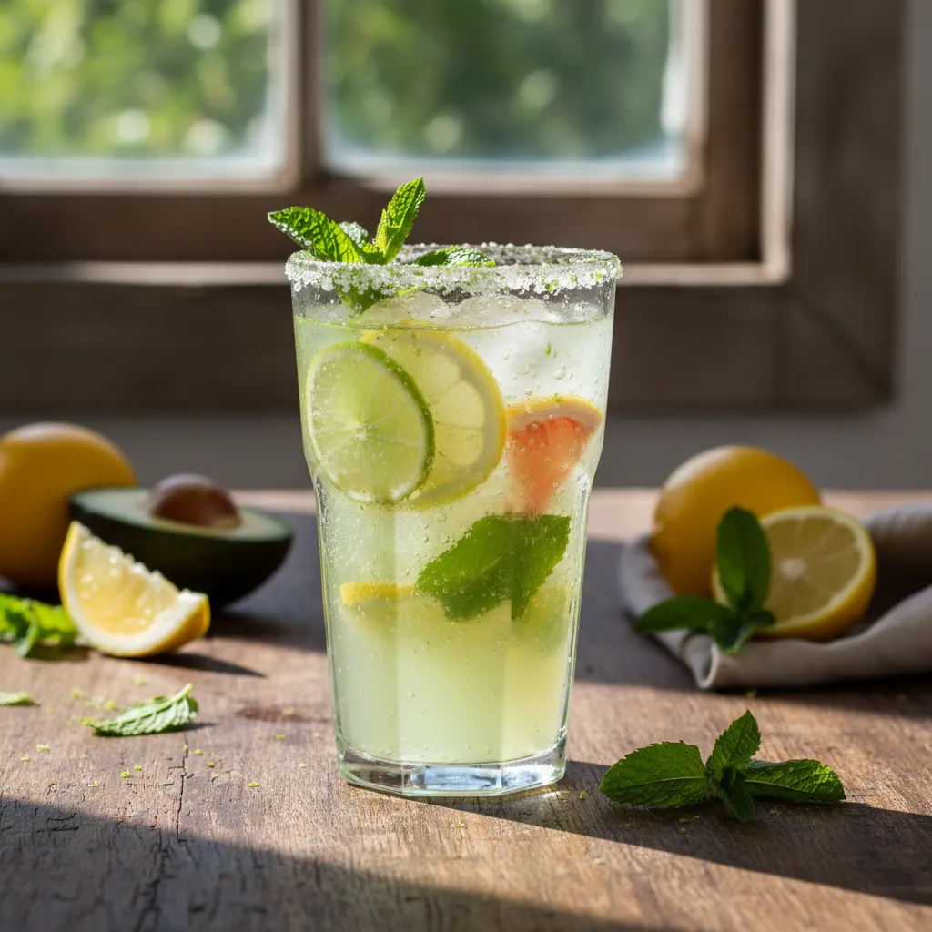 Citrus Infused Avocado and Mint Refresher