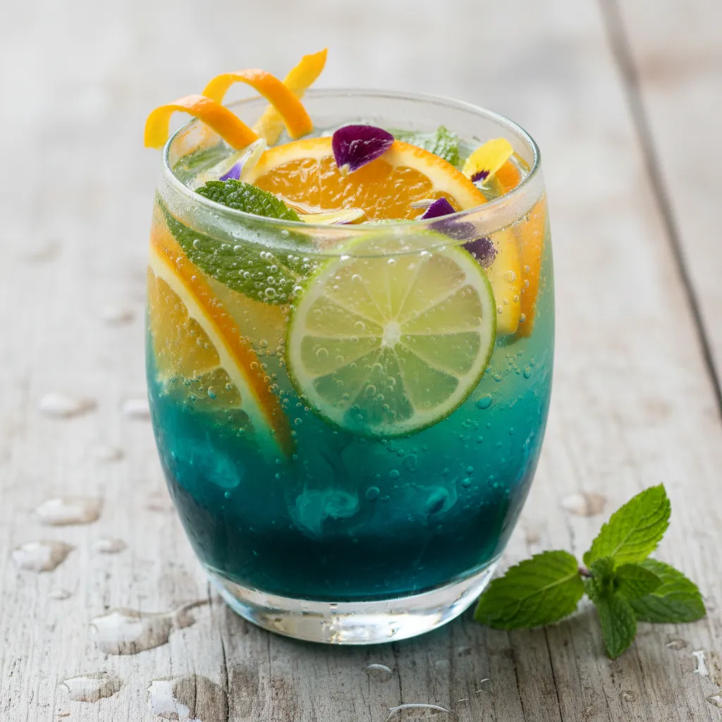 Citrus Mint Infusion with Spirulina Splash
