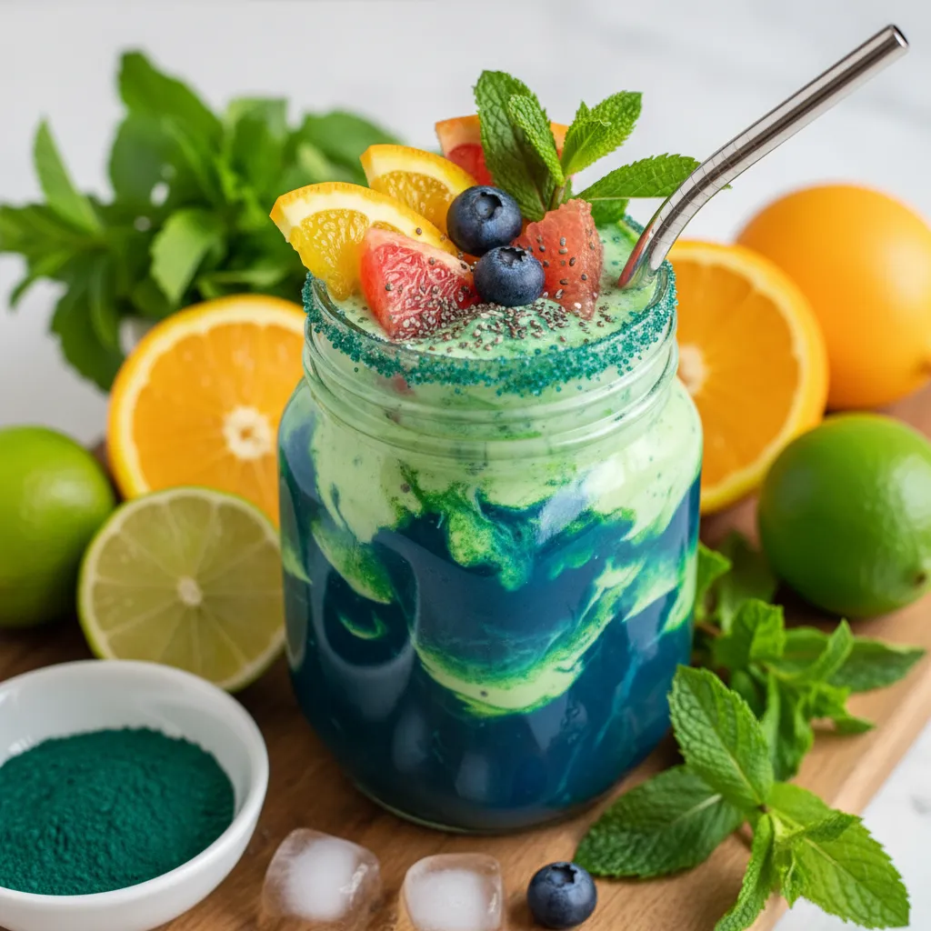 Citrus Mint Spirulina Detox Smoothie