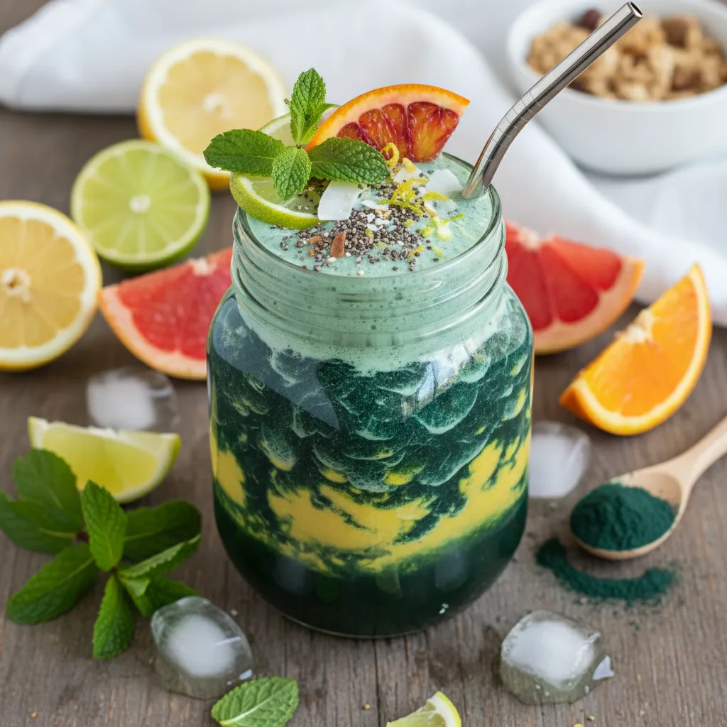 Citrus Mint Spirulina Superfood Smoothie