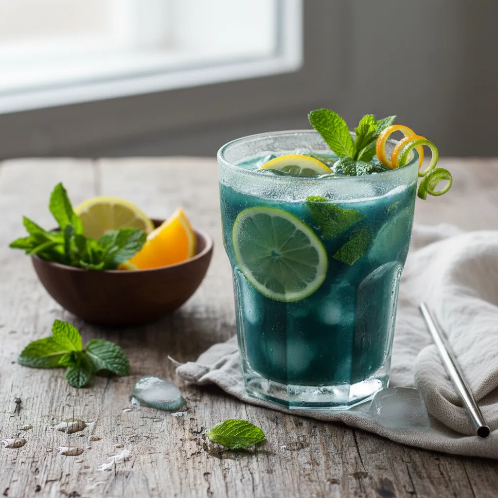 Citrus Spirulina Boost Smoothie with Mint Infusion