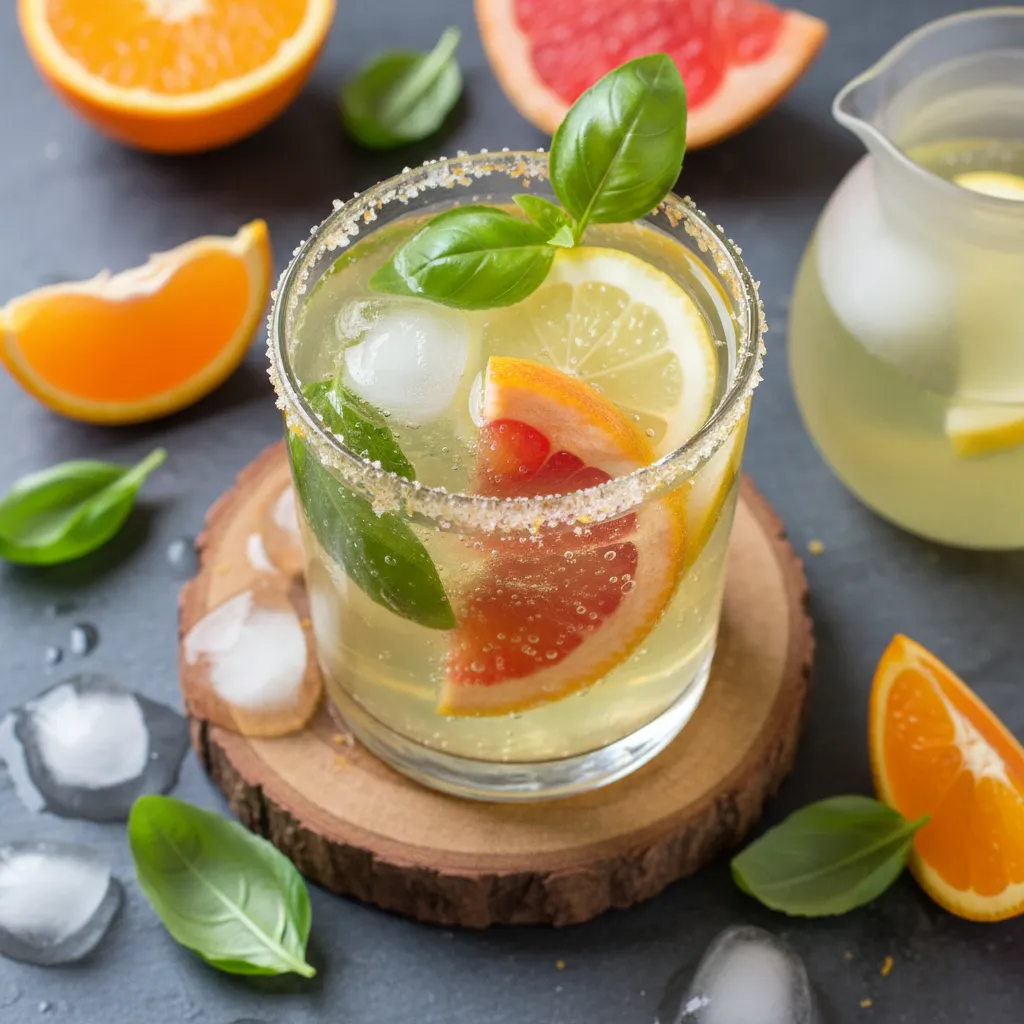 Citrus & Basil Infused Sparkling Green Tea