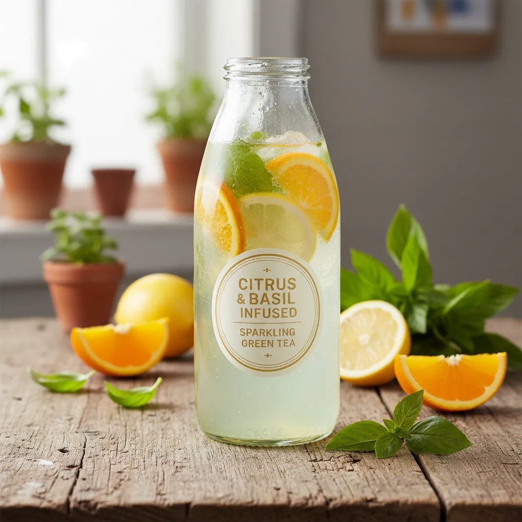 Citrus & Basil Infused Sparkling Green Tea