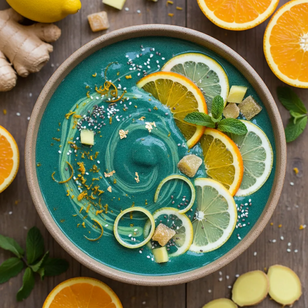 Citrus & Ginger Infused Spirulina Superfood Smoothie
