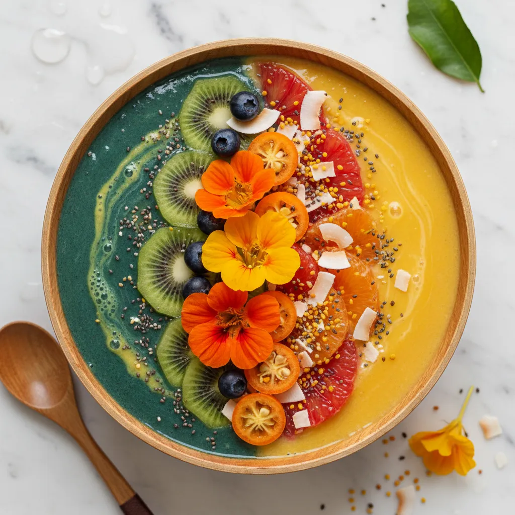 Citrus & Spirulina Sunrise Smoothie Bowl