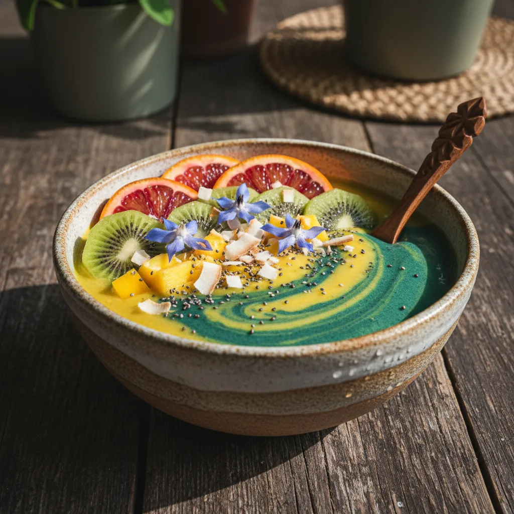 Citrus & Spirulina Sunrise Smoothie Bowl
