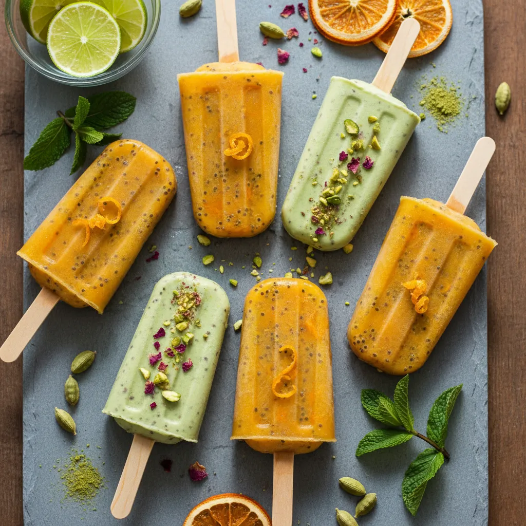 Citrus and Cardamom Bliss Chia Pops