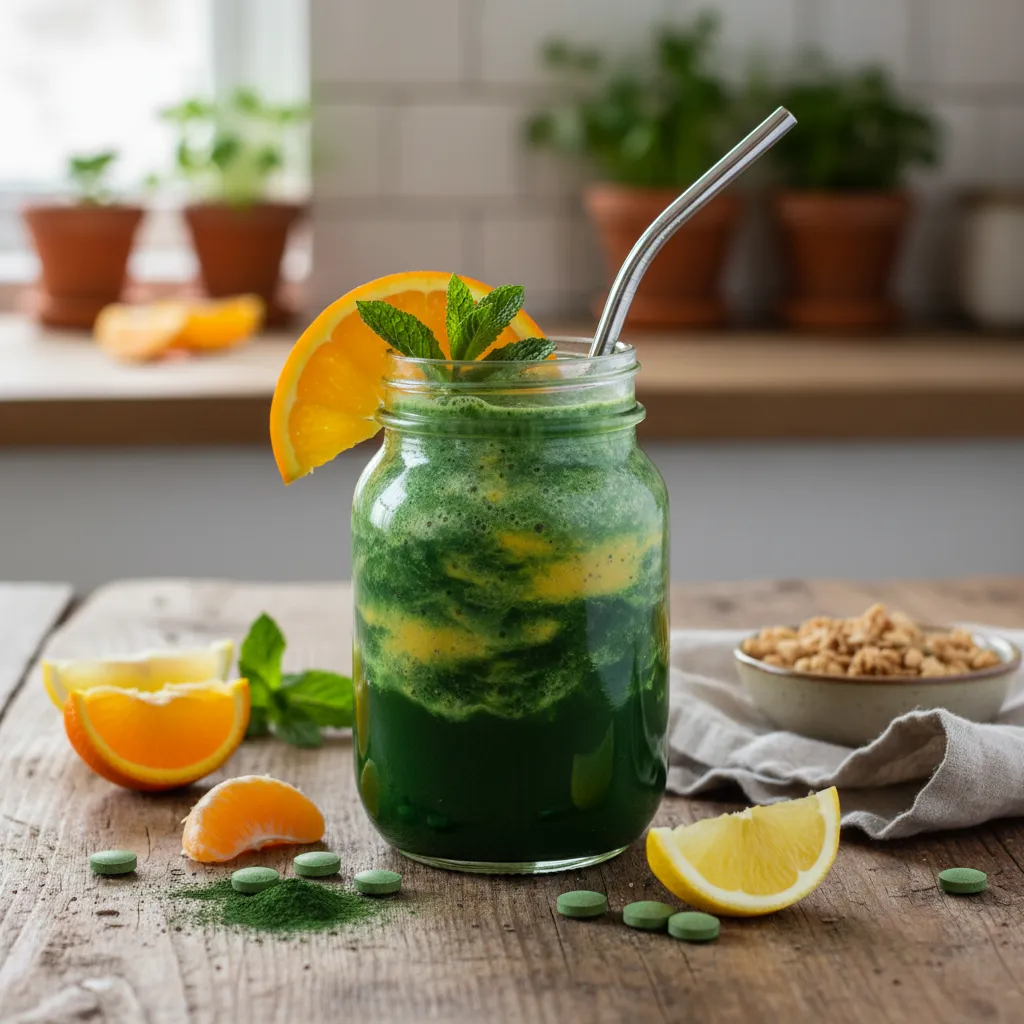 Citrus and Spirulina Energy Boost Smoothie