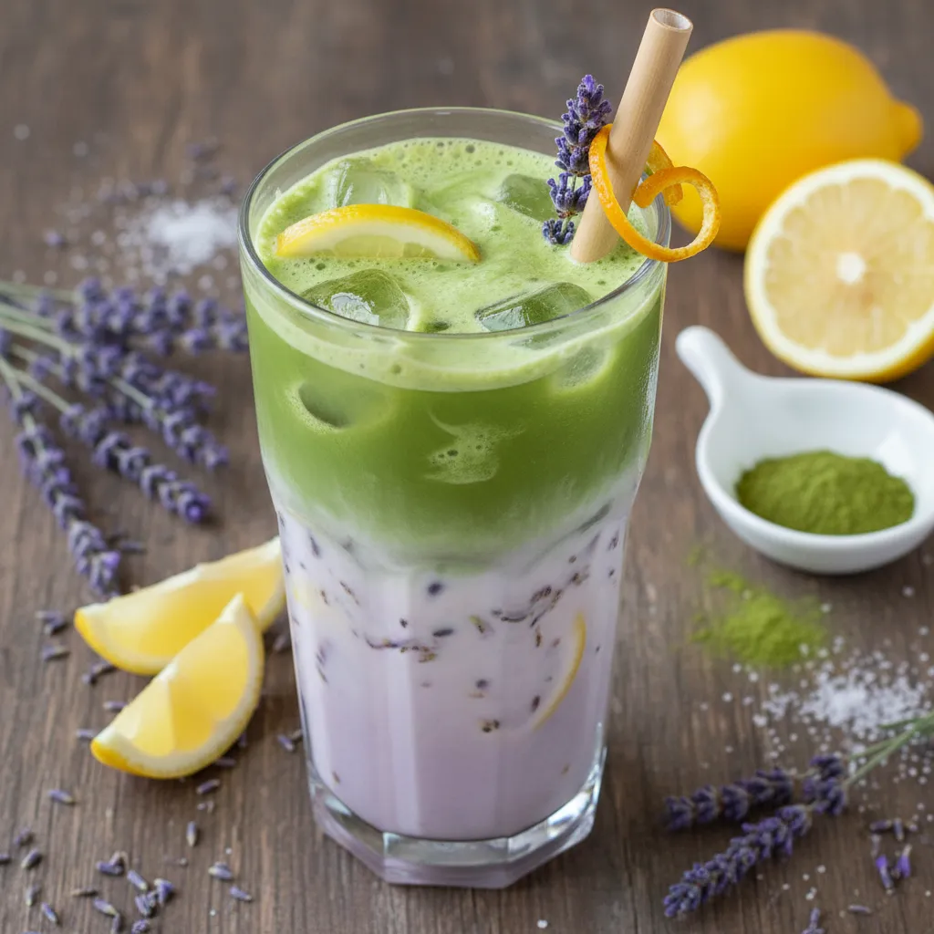 Citrusy Lavender Iced Matcha Refresher
