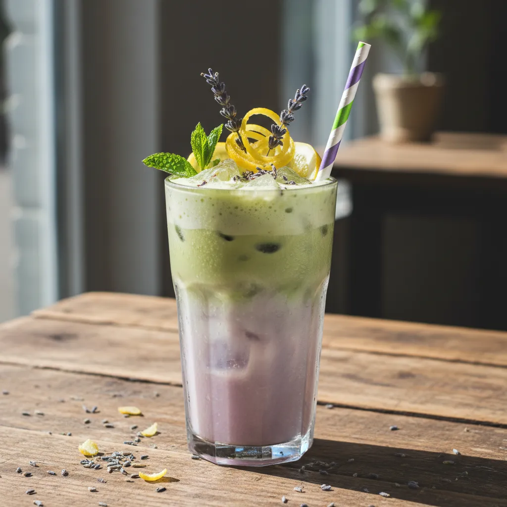 Citrusy Lavender Iced Matcha Refresher