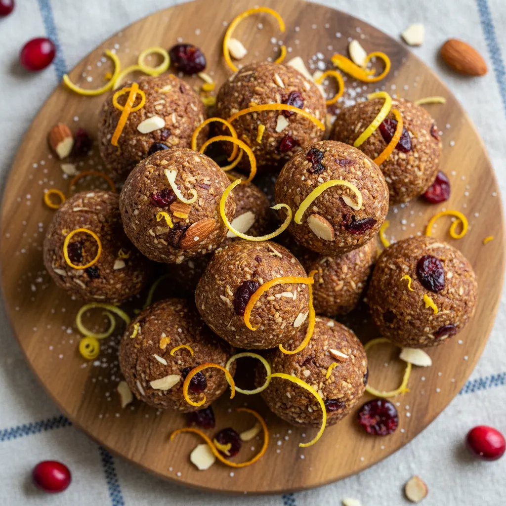 Cranberry-Almond Energy Bites with Citrus Zest