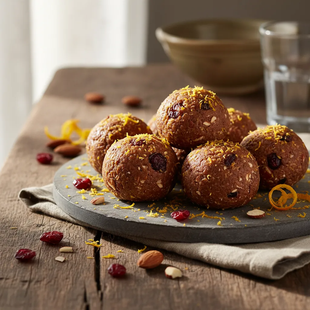 Cranberry-Almond Energy Bites with Citrus Zest
