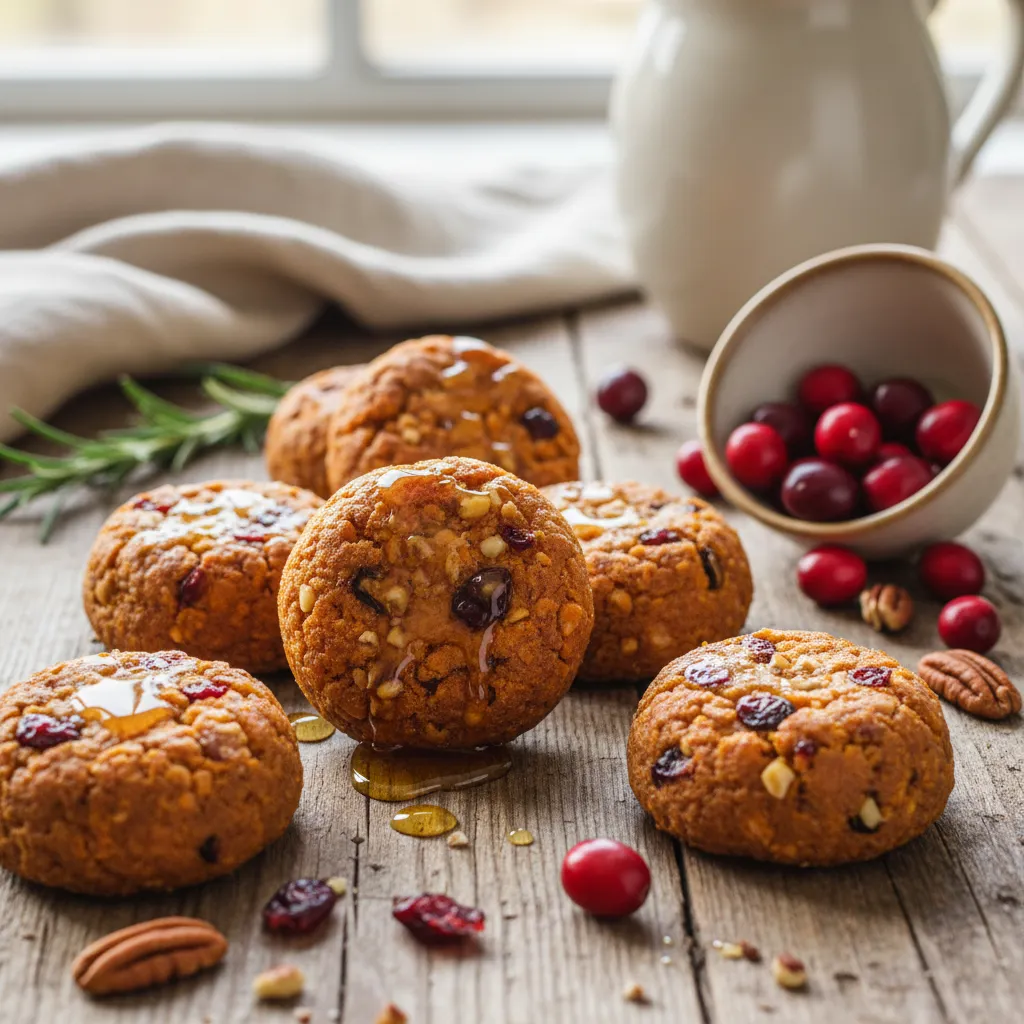 Cranberry-Infused Maple Sweet Potato Protein Bites