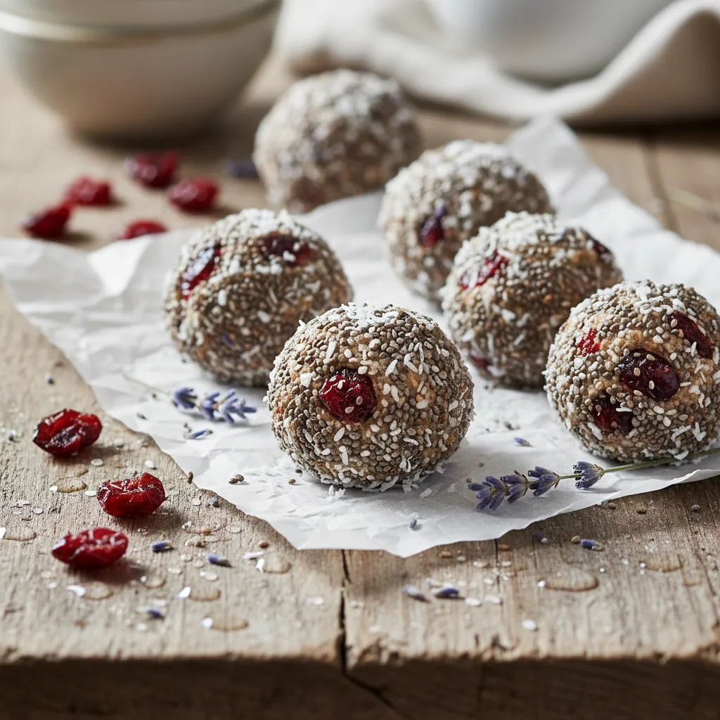 Cranberry-Lavender Chia Seed Bliss Bites