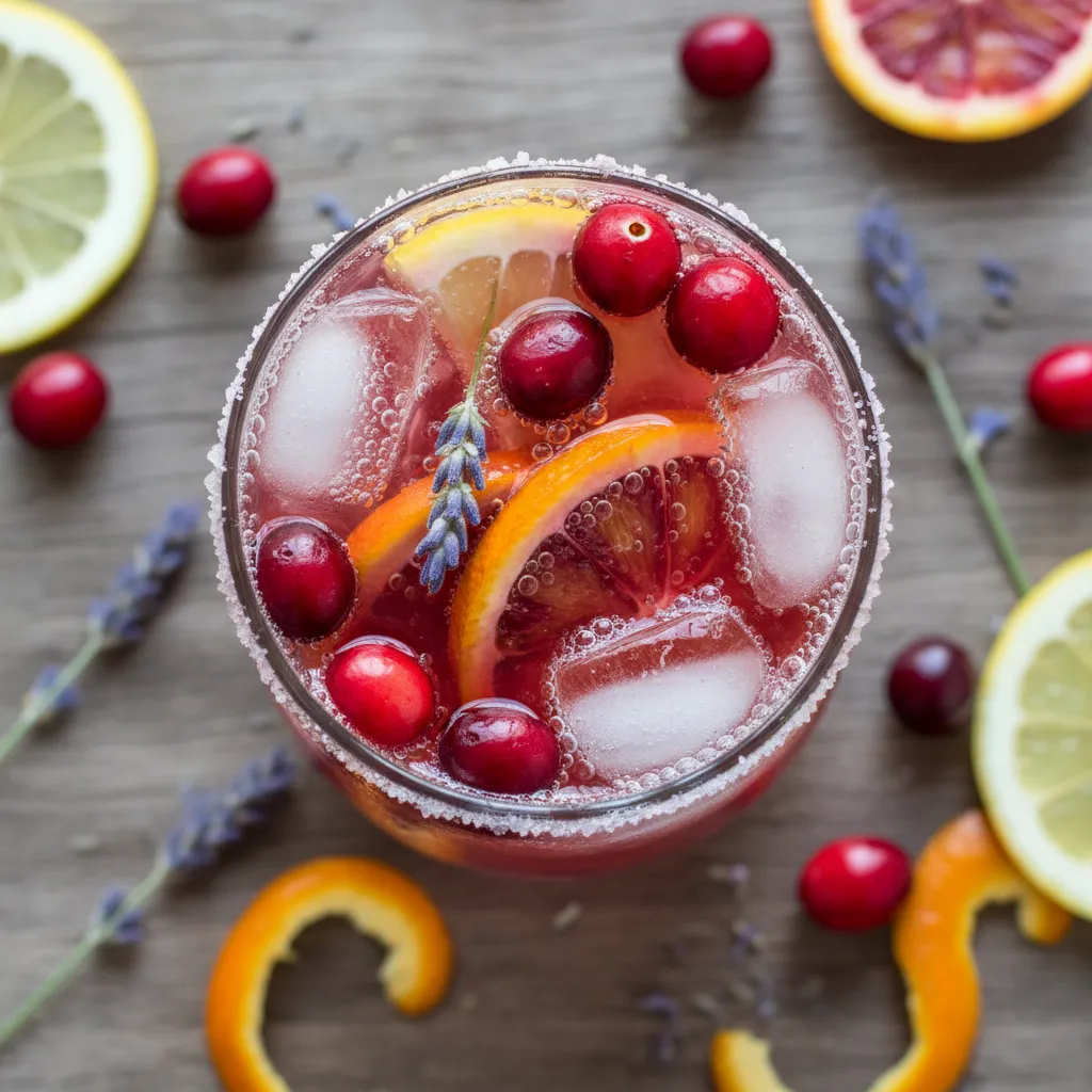 Cranberry-Lavender Citrus Fizz
