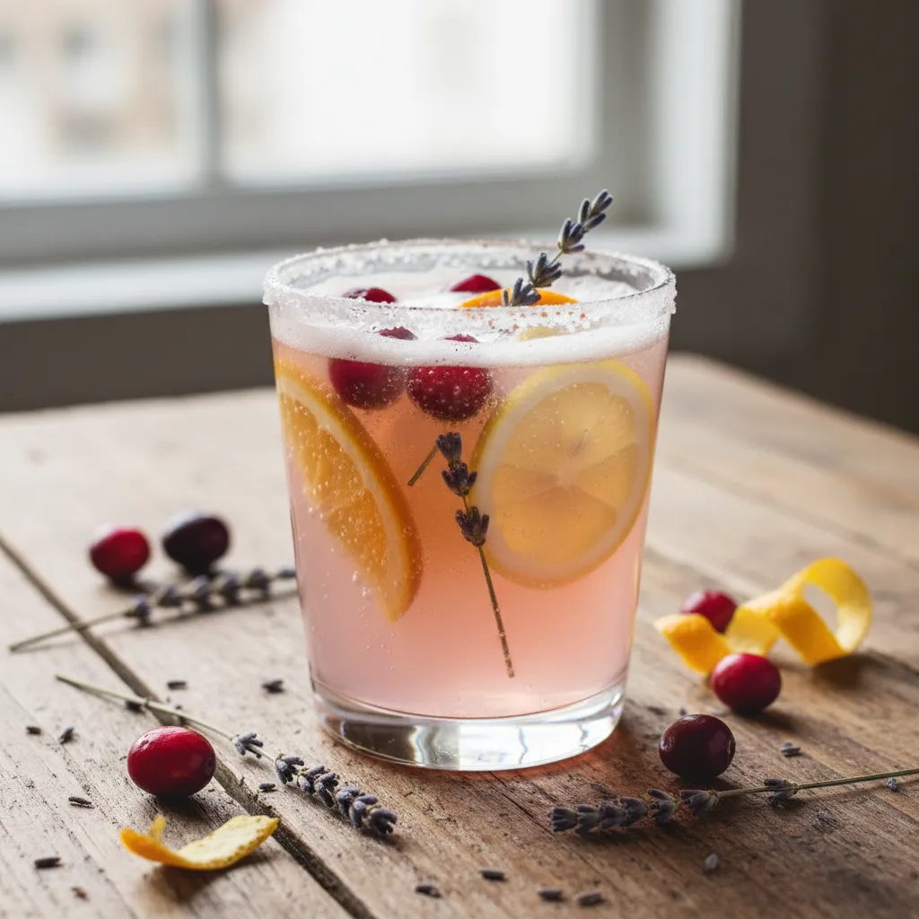 Cranberry-Lavender Citrus Fizz