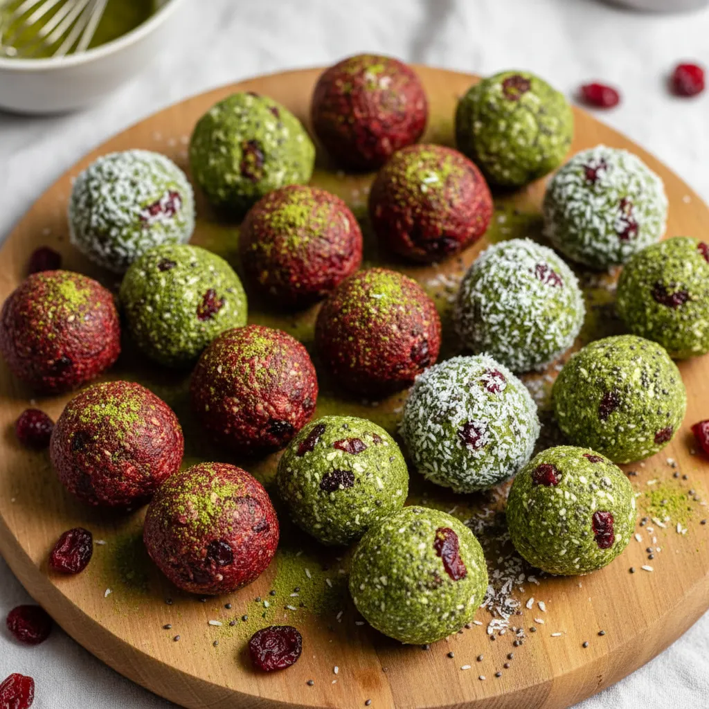Cranberry-Matcha Bliss Energy Bites