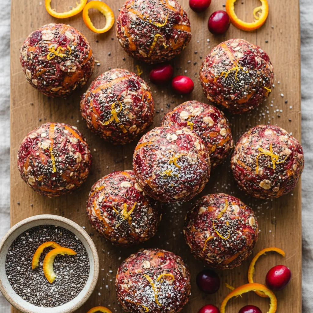 Cranberry-Orange Chia Swirl Energy Bites