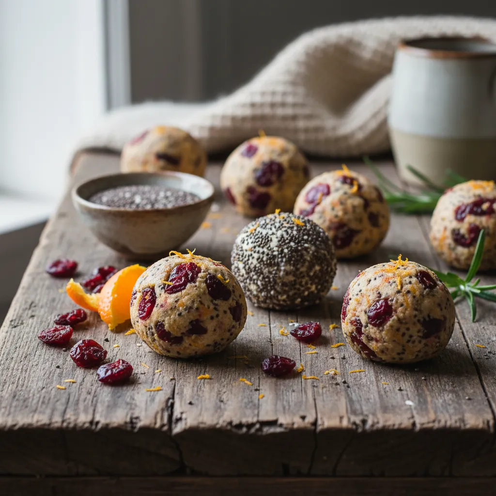 Cranberry-Orange Chia Swirl Energy Bites