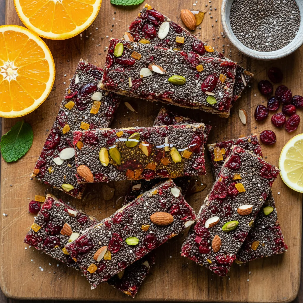 Cranberry Chia Citrus Energy Bars