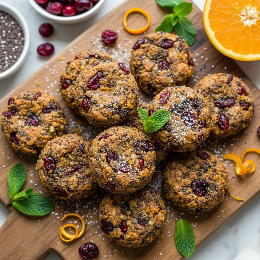 Cranberry Chia Orange Bliss Bites