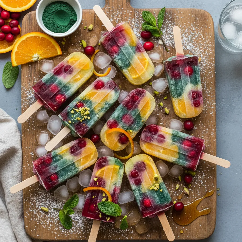 Cranberry Citrus Spirulina Superfood Pops