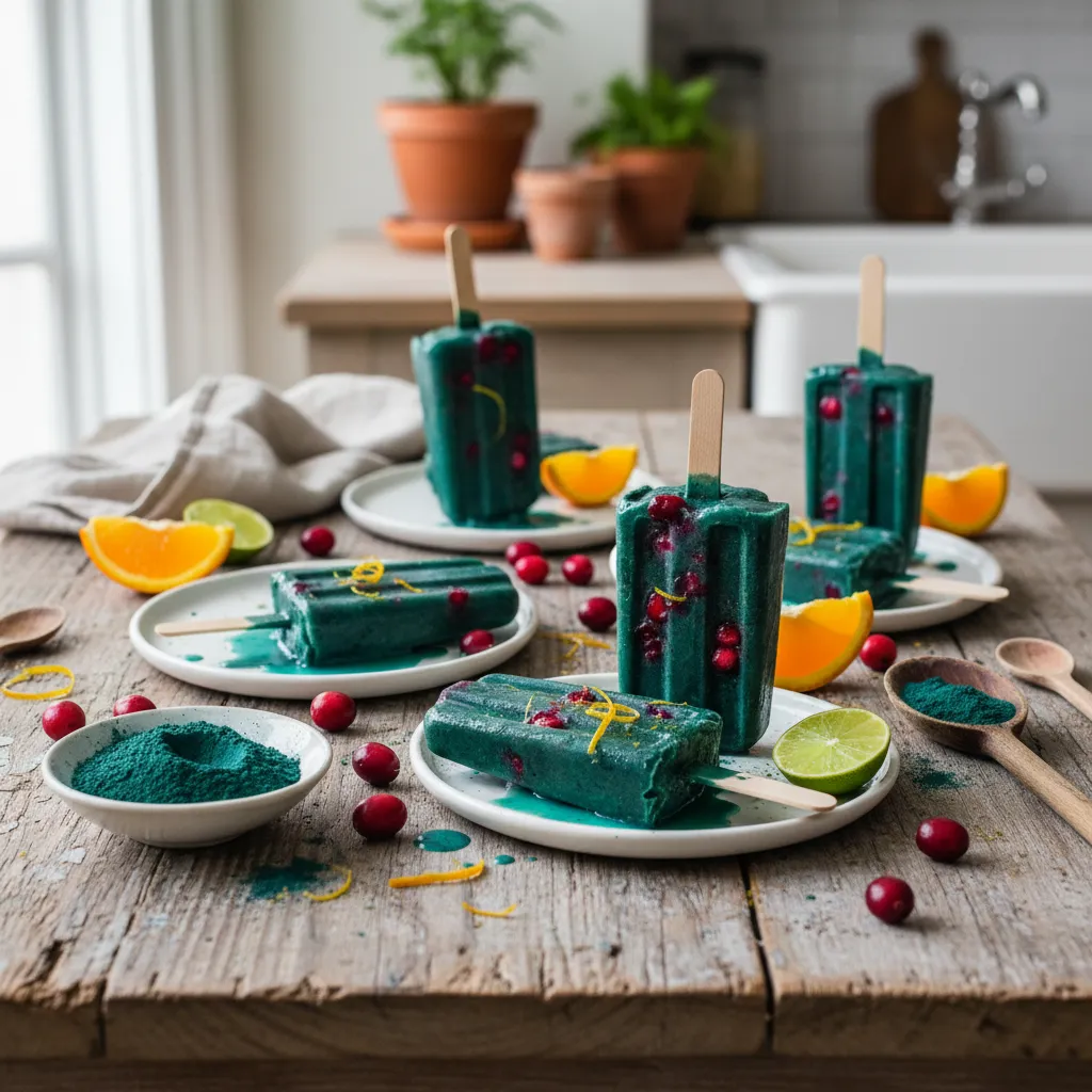 Cranberry Citrus Spirulina Superfood Pops