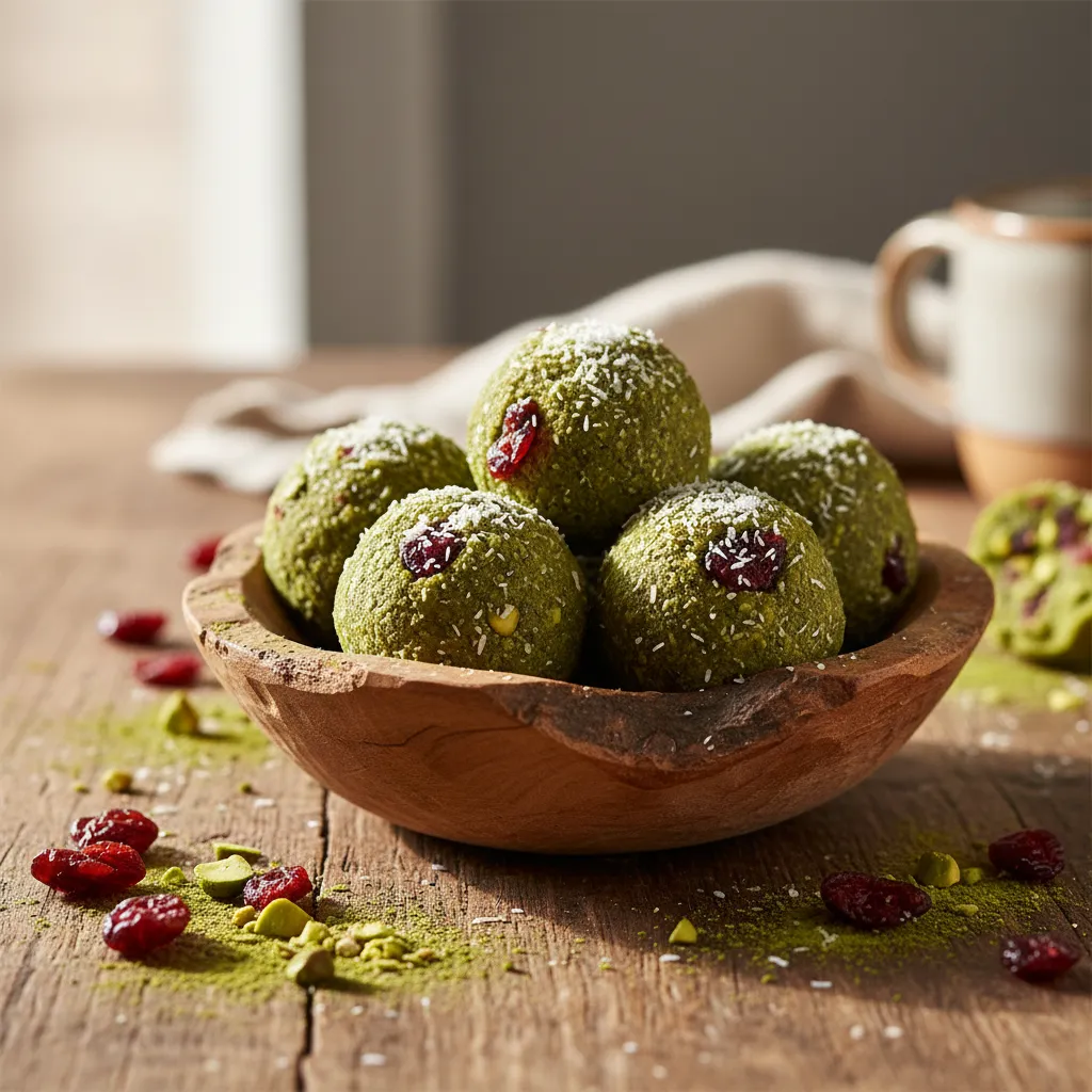 Cranberry Matcha Bliss Bites