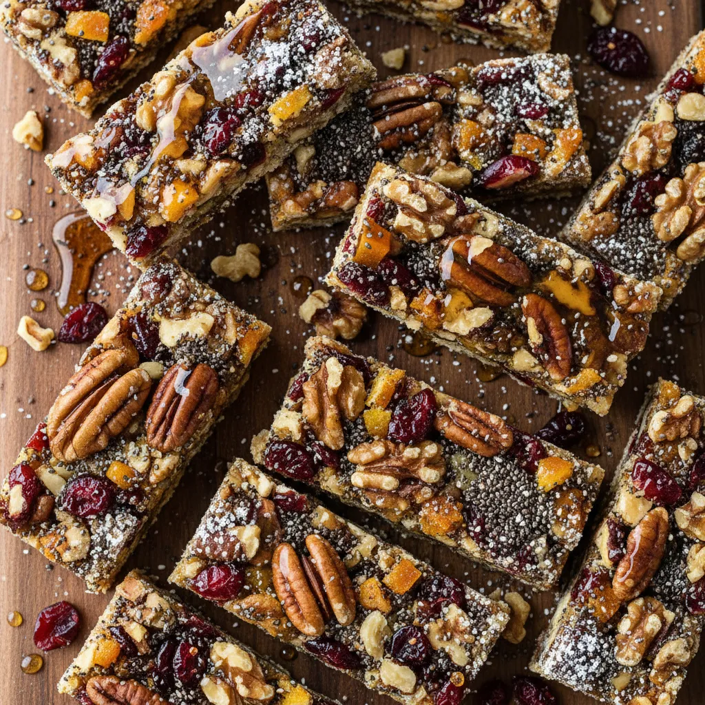 Cranberry Orange Maple Energy Bars with Chia and Nuts