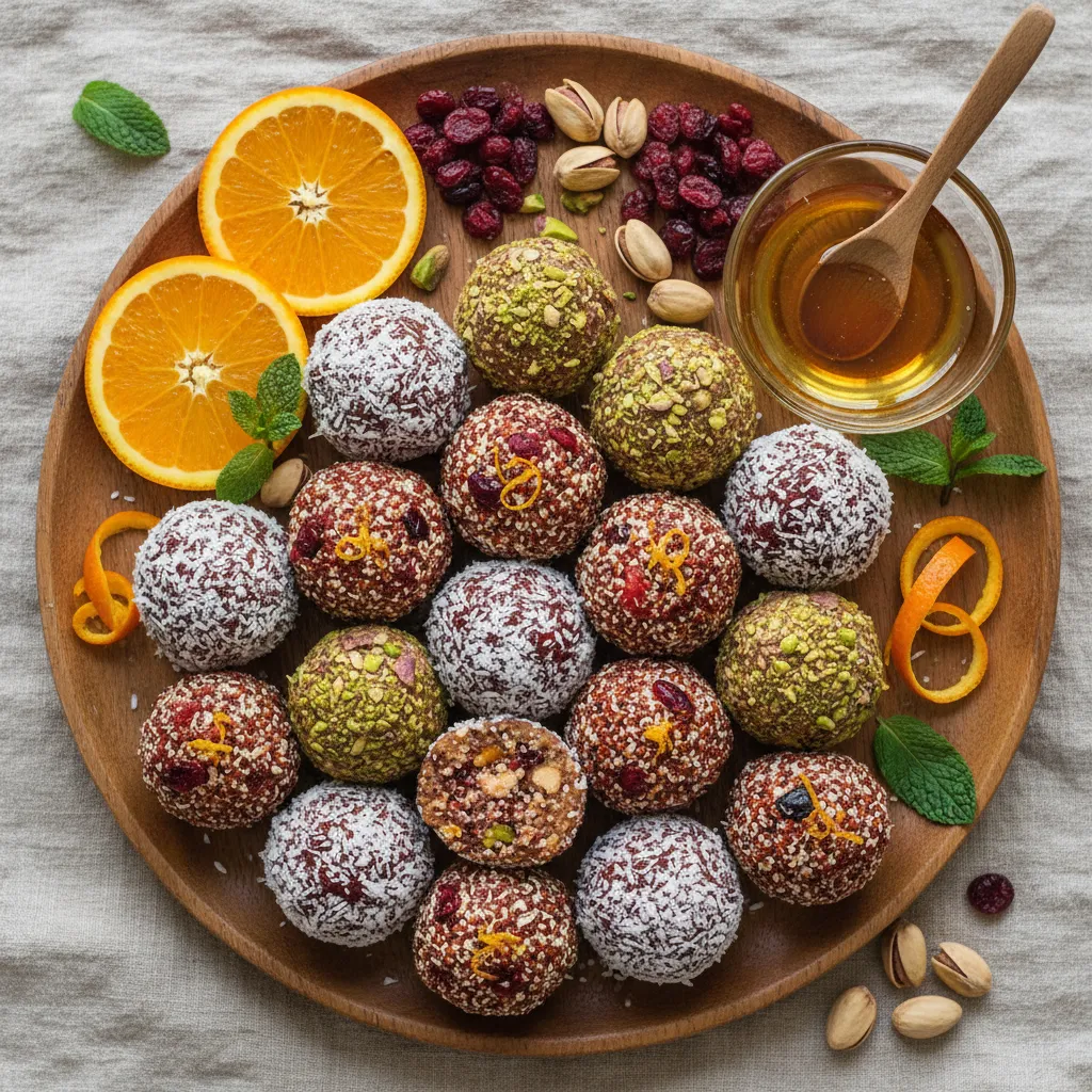 Cranberry Orange Quinoa Bliss Balls
