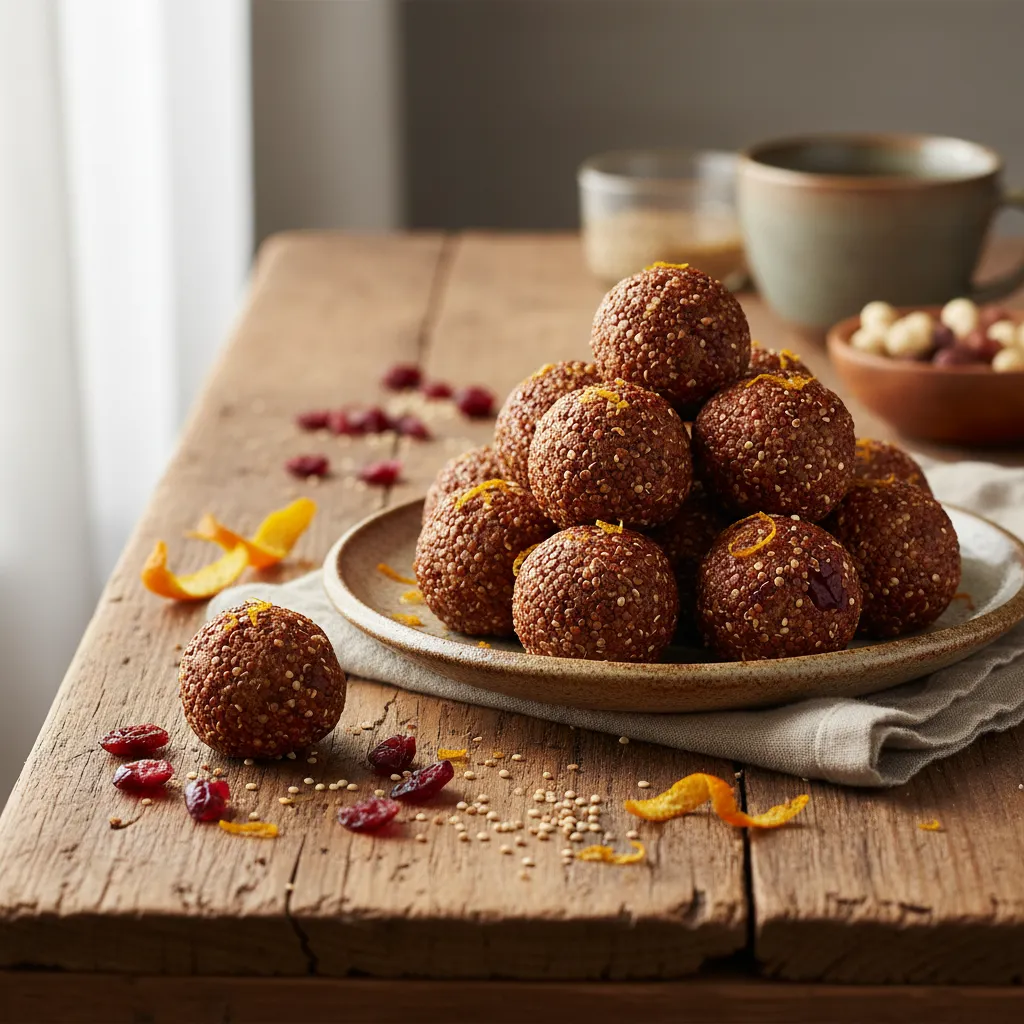 Cranberry Orange Quinoa Bliss Balls