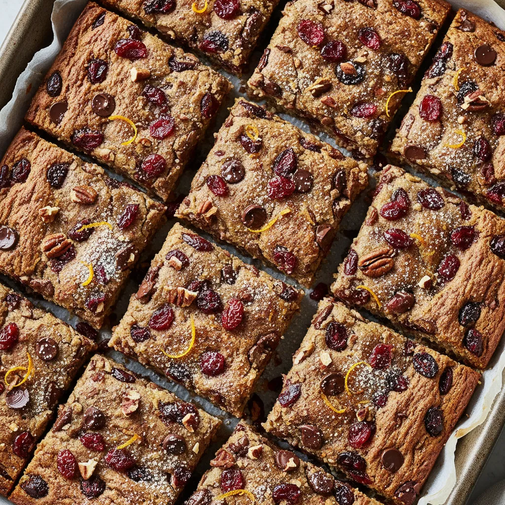 Cranberry Spiced Chocolate Chip Bliss Bars