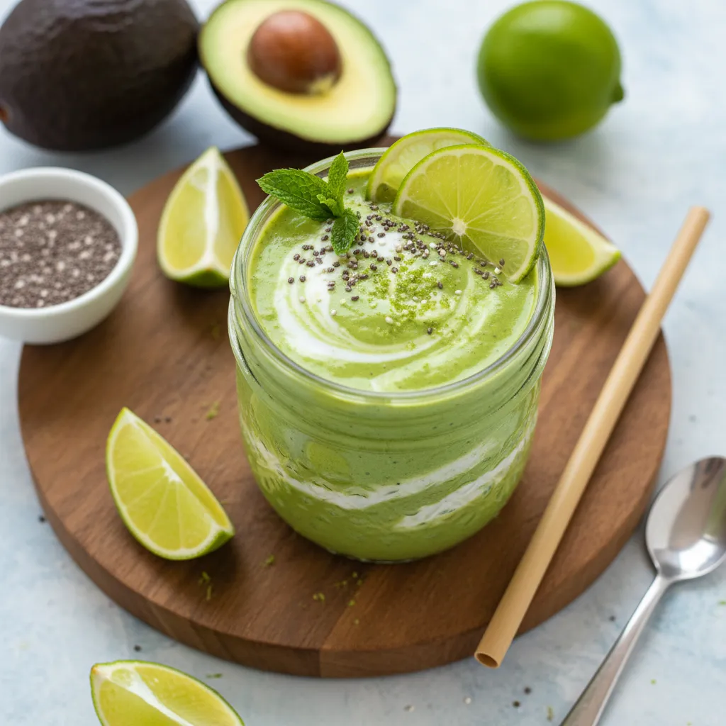 Creamy Avocado Lime Matcha Smoothie