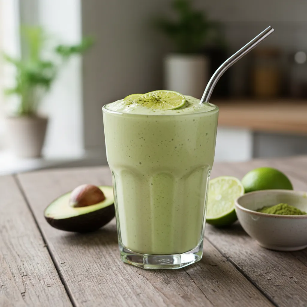Creamy Avocado Lime Matcha Smoothie