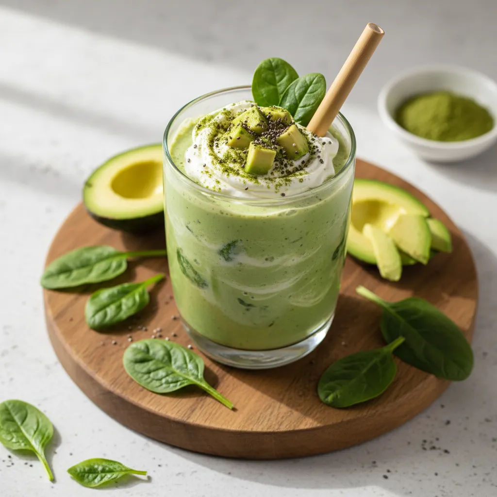 Creamy Avocado & Spinach Matcha Smoothie