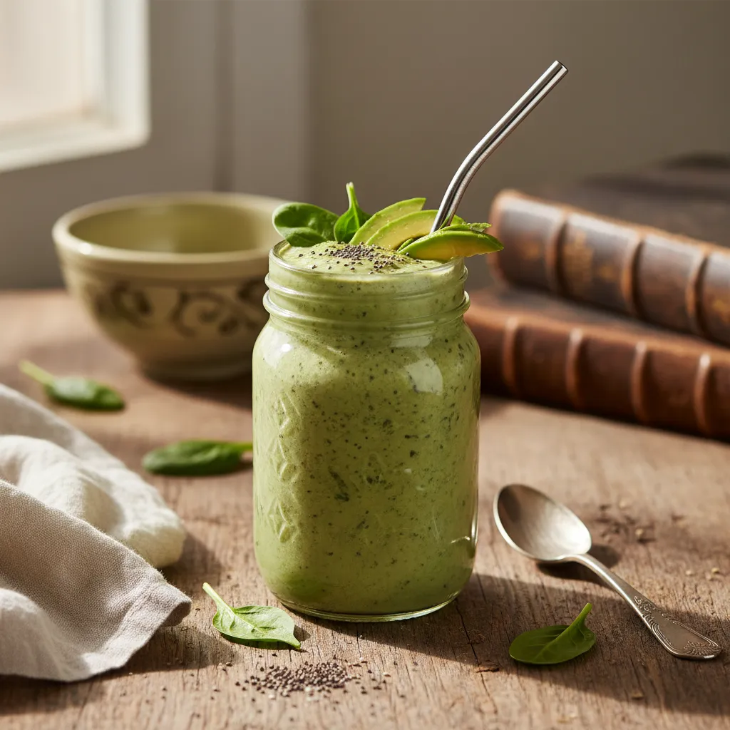 Creamy Avocado & Spinach Matcha Smoothie