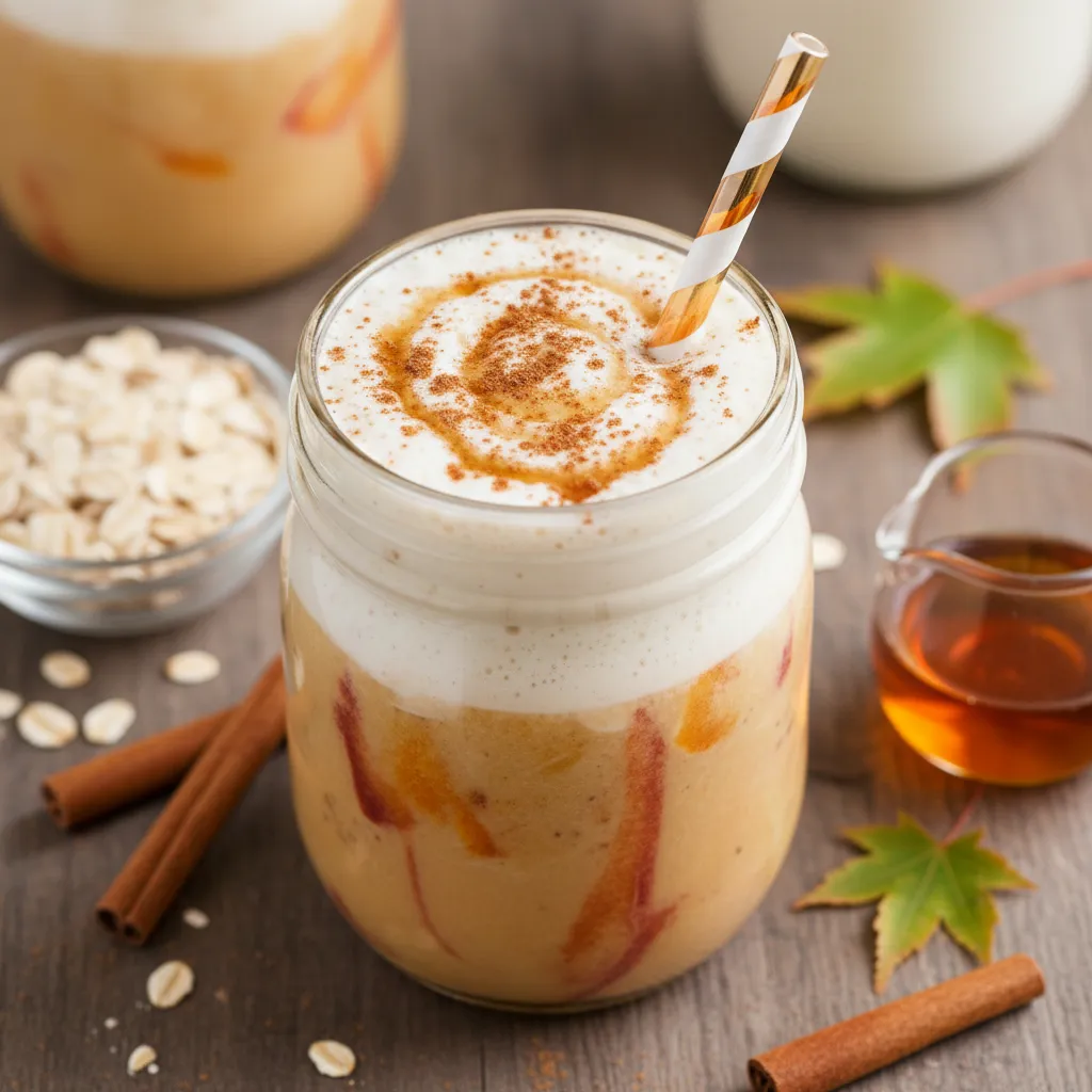 Creamy Maple Cinnamon Oat Milk Latte Smoothie